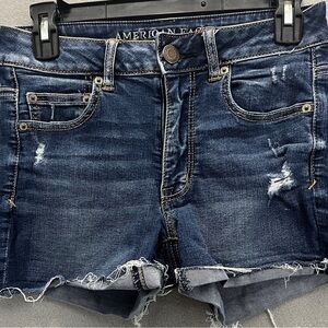 American Eagle Outfitters Hi-Rise Shortie Women's Blue Denim Shorts